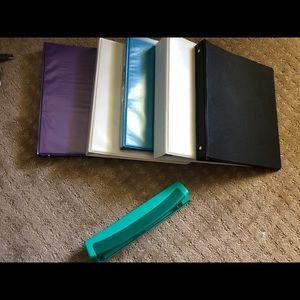 5 3-ring binders & 3-hole punch